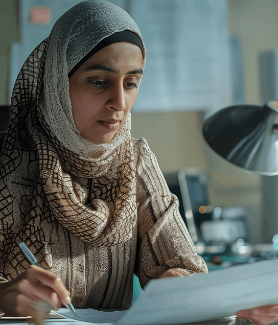 An engineer reviews a technical manual while Arabic Translation Services in Houston deliver accurate technical terminology.