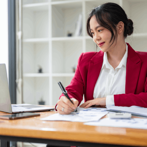 Executives review a bilingual proposal as Chinese Translation Services in Houston provides certified business translations.