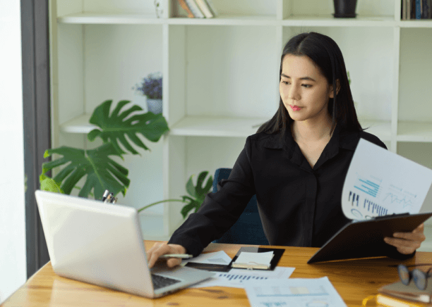 The customer reviewing Certified translation services from trusted Houston experts with strict quality control.