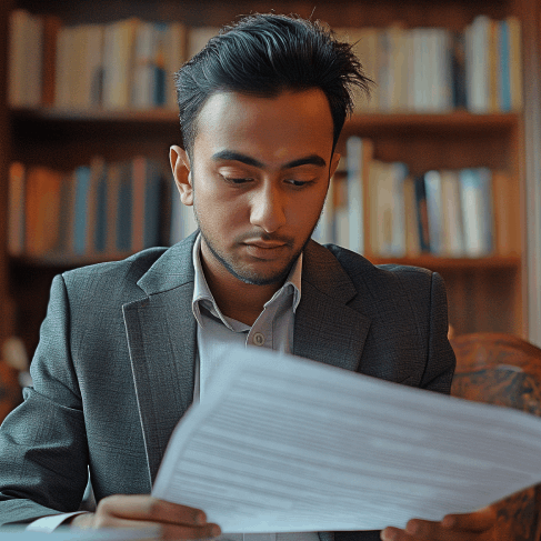 A Houston resident checks a document list while Vietnamese Translation Services in Houston translates personal paperwork.